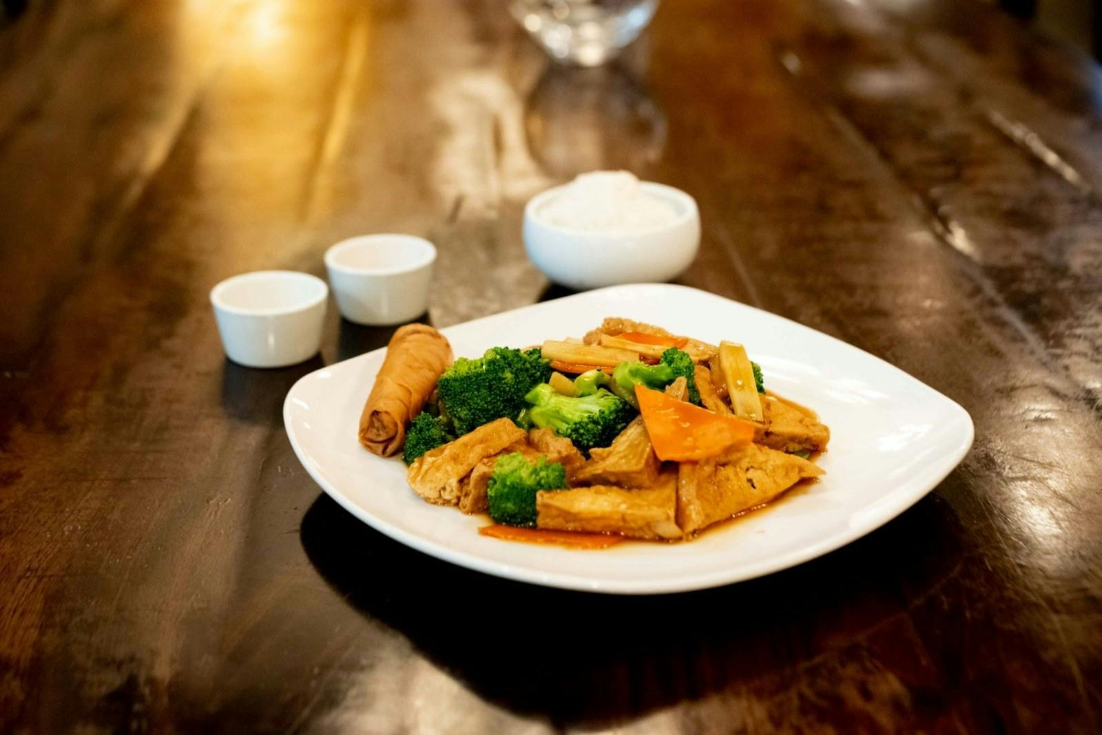 Fried Tofu with Mixed Vegetable from Evergreen Restaurant in Ann Arbor, MI