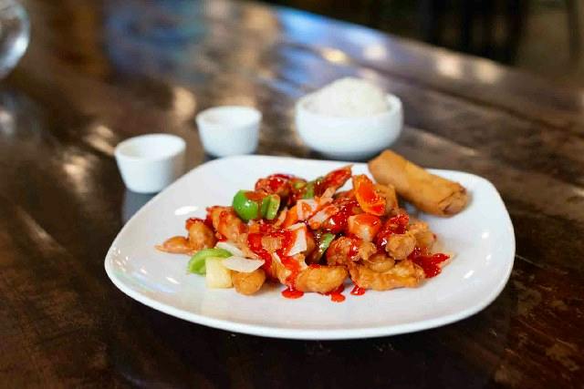 Sweet and Sour Chicken from Evergreen Restaurant in Ann Arbor, MI