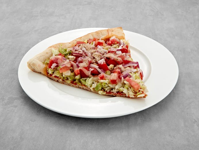Salad Pizza Slice from Mario's Pizzeria in Seaford, NY