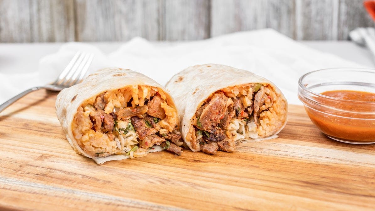 Al Pastor burrito from Tacos La Calle - Beach Blvd in Buena Park, CA