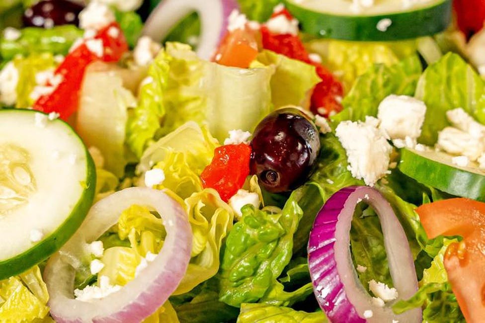 Greek(ish) Salad. from 25 Burgers & Pizzas in New Brunswick, NJ