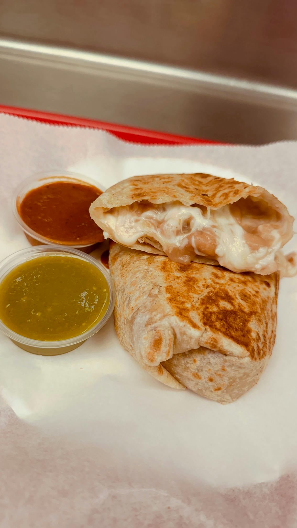 Frijoles y Queso burrito from Tacos La Calle - Beach Blvd in Buena Park, CA