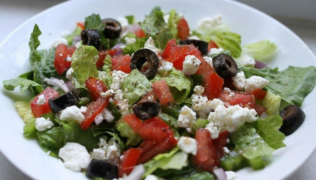 Greek Salad from Mike's Food and Spirits in Somerville, Ma