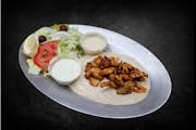 Chicken Shawarma Over Hummus from Shawarma Kebab in West Chester, PA