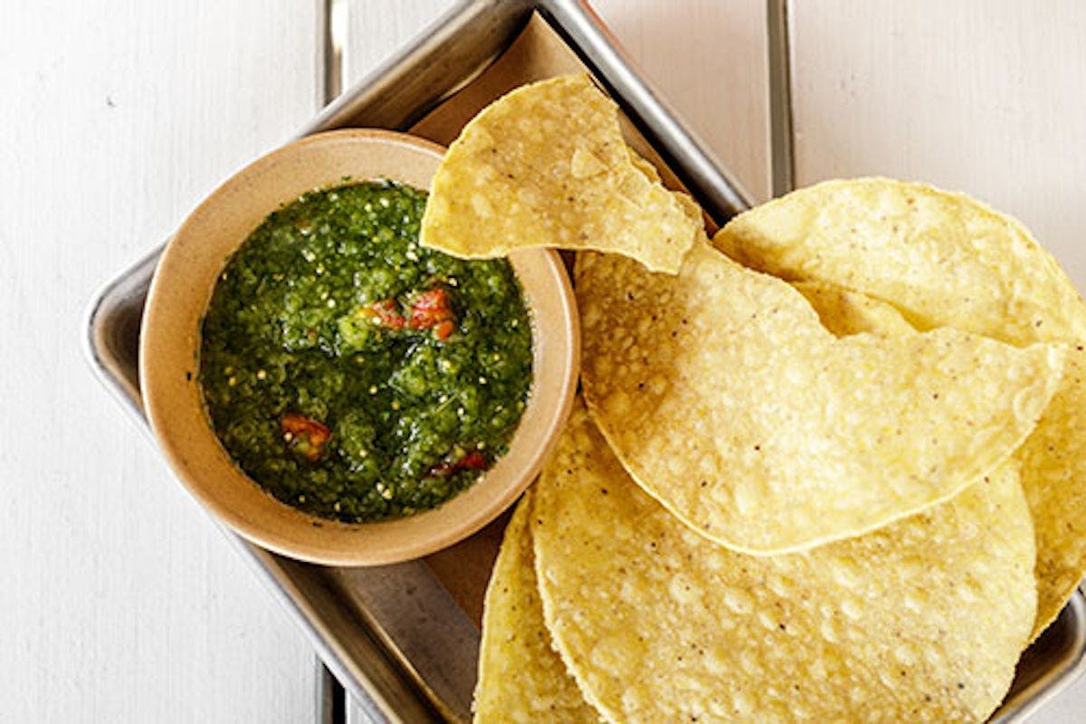 salsa verde + chips from Bartaco - Hilldale in Madison, WI