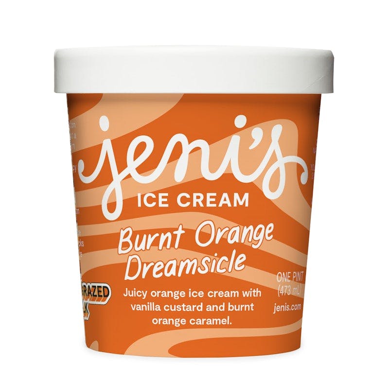 Burnt Orange Dreamsicle Ice Cream Pint from Jeni's Splendid Ice Creams - N Main St in Chagrin Falls, OH