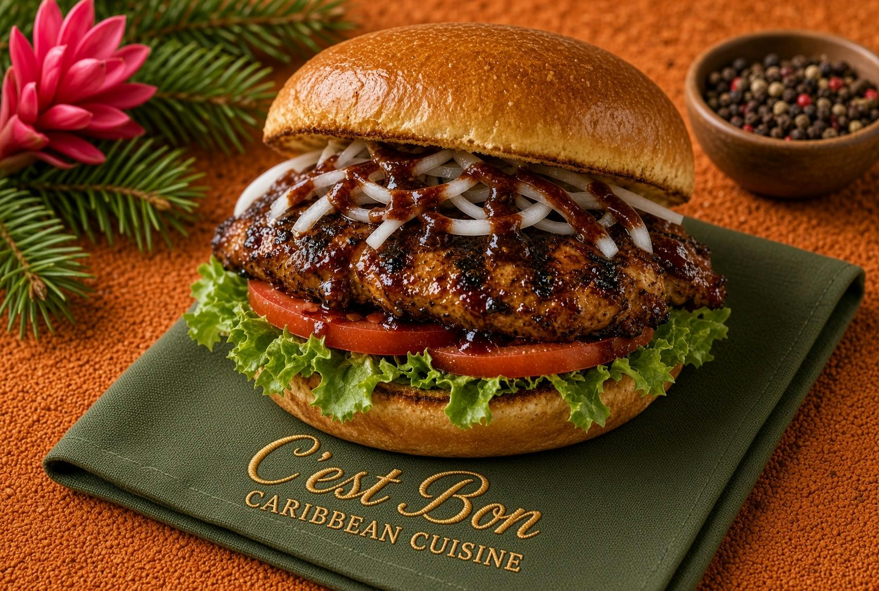 Jerk Chicken Sandwich from C'est Bon Caribbean Creole Cuisine in Baytown, TX