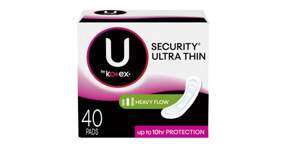 U by Kotex Security Ultra Thin Pads Heavy Flow Long Unscented (40 ct) from CVS - S Green Bay Rd in Neenah, WI