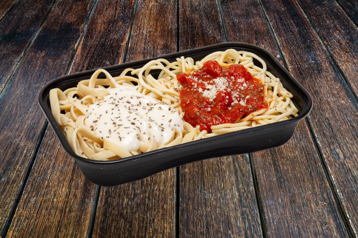 Can't Decide (1/2 Spaghetti Marinara/1/2 Fettuccine Alfredo) from Rocky Rococo - Fox River Mall in Appleton, WI