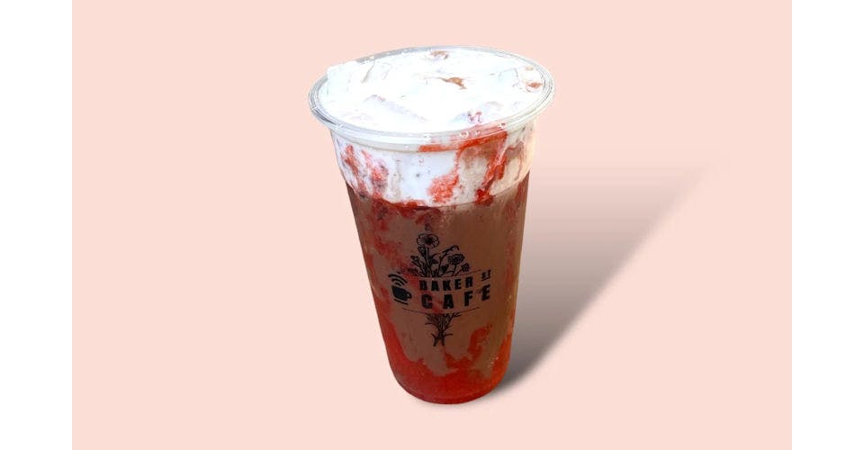 Iced Strawberry Chocolate Boba from Baker St Cafe in McMinnville, OR