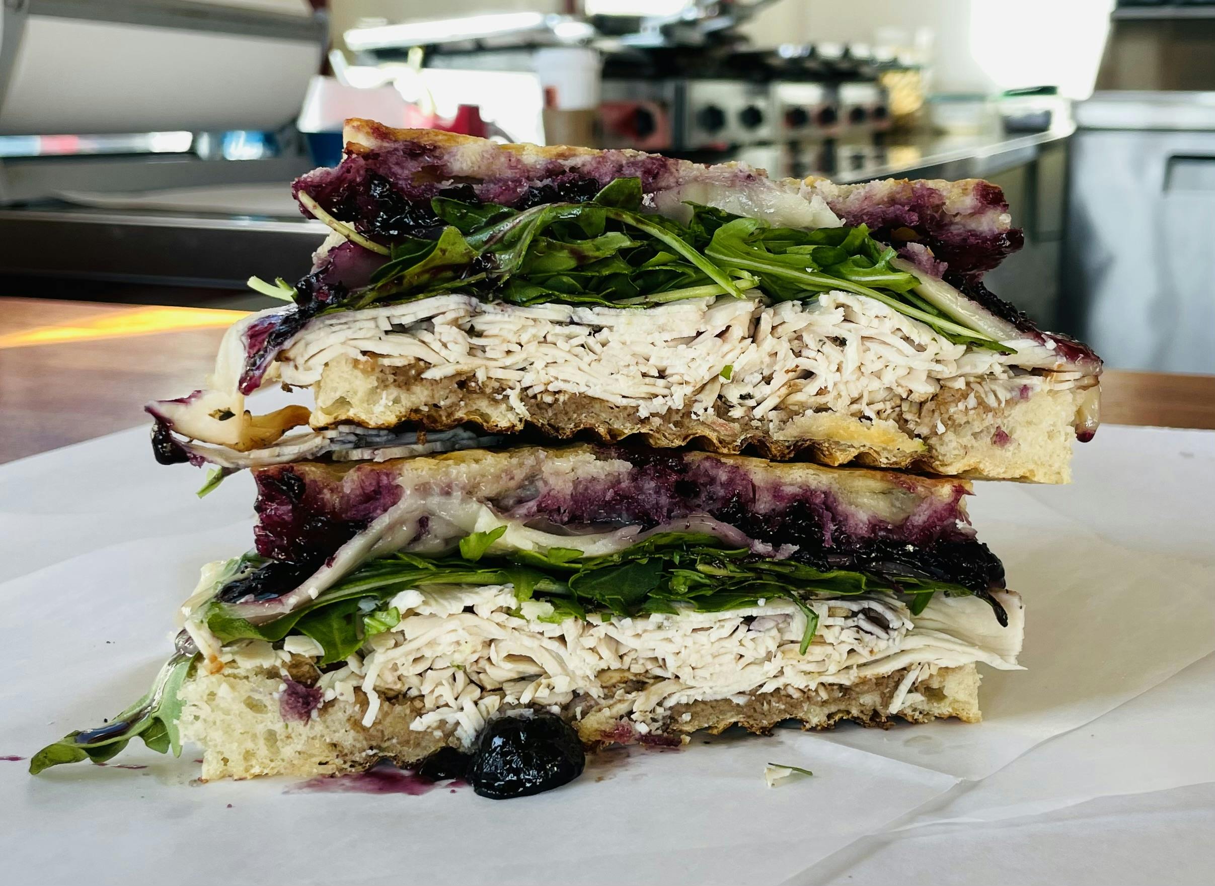 Special Panini- Blueberry Balsamic Turkey from Arrosto Delicatessen in Sheboygan, WI