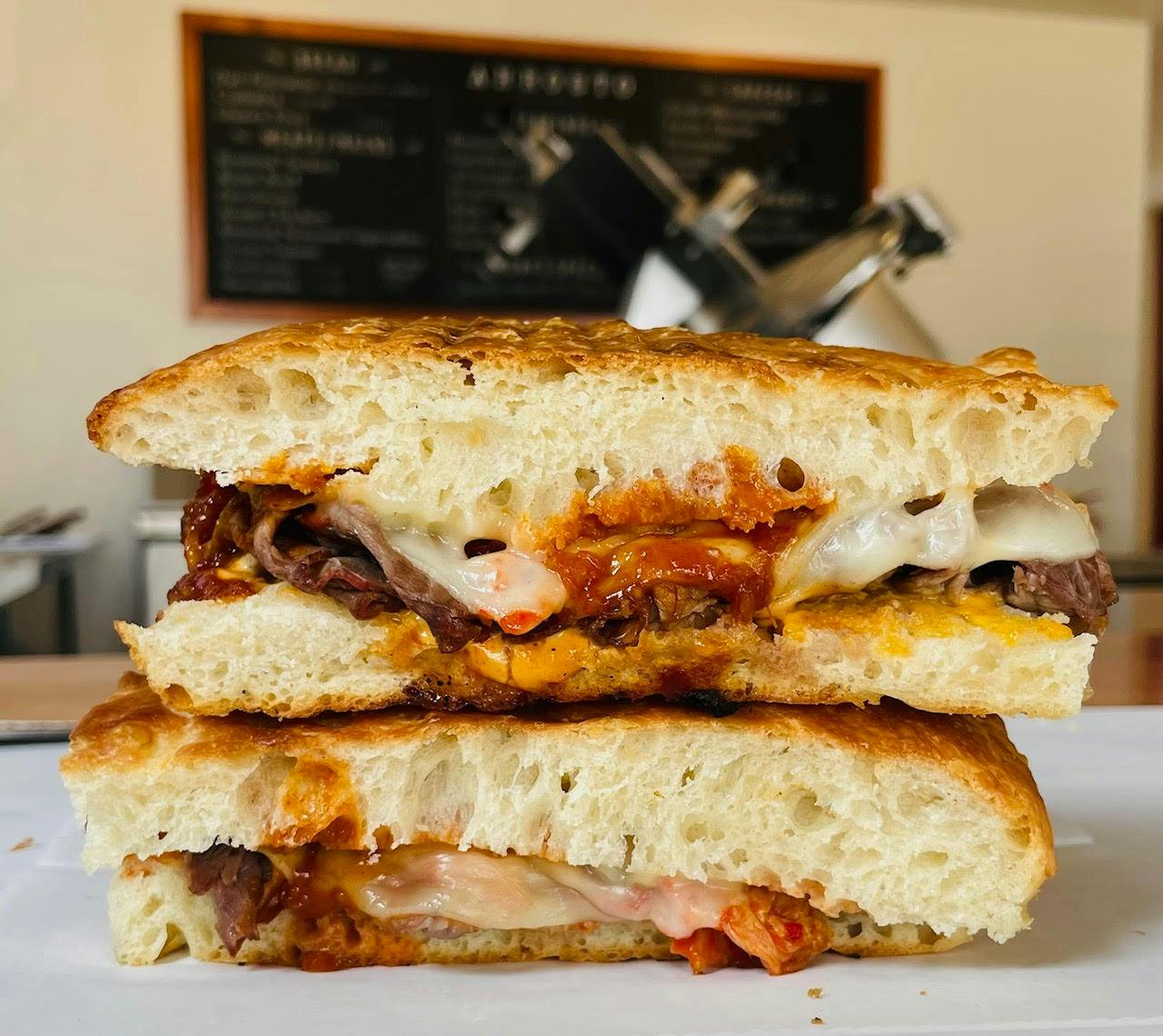 Special Panini- Bulgogi Beef from Arrosto Delicatessen in Sheboygan, WI