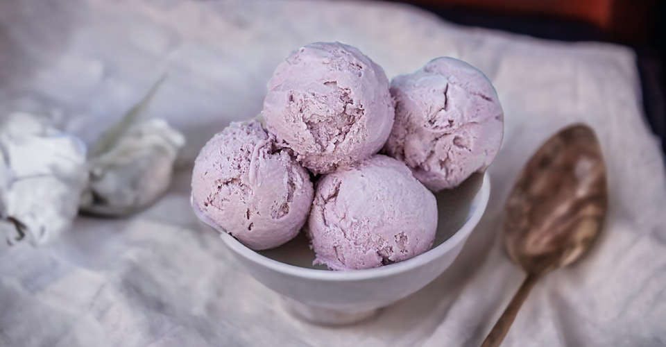Taro Ice Cream from Baker St Cafe in McMinnville, OR