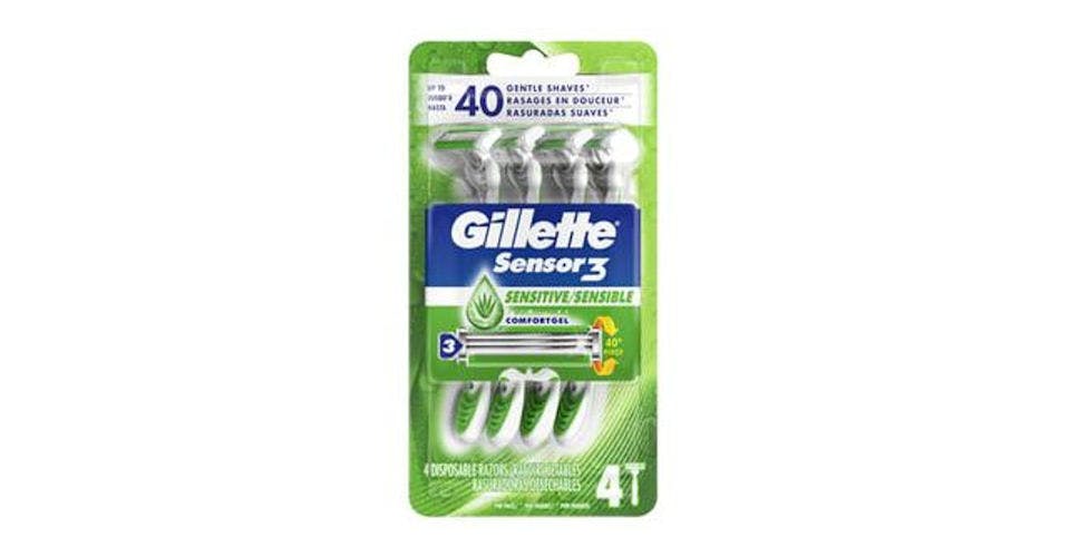 Gillette Sensor3 Sensitive Men's Disposable Razor (4 ct) from CVS - Iowa St in Lawrence, KS