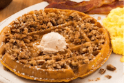 Pumpkin Waffle Combo from The Great Egg Restaurant in Denton, TX