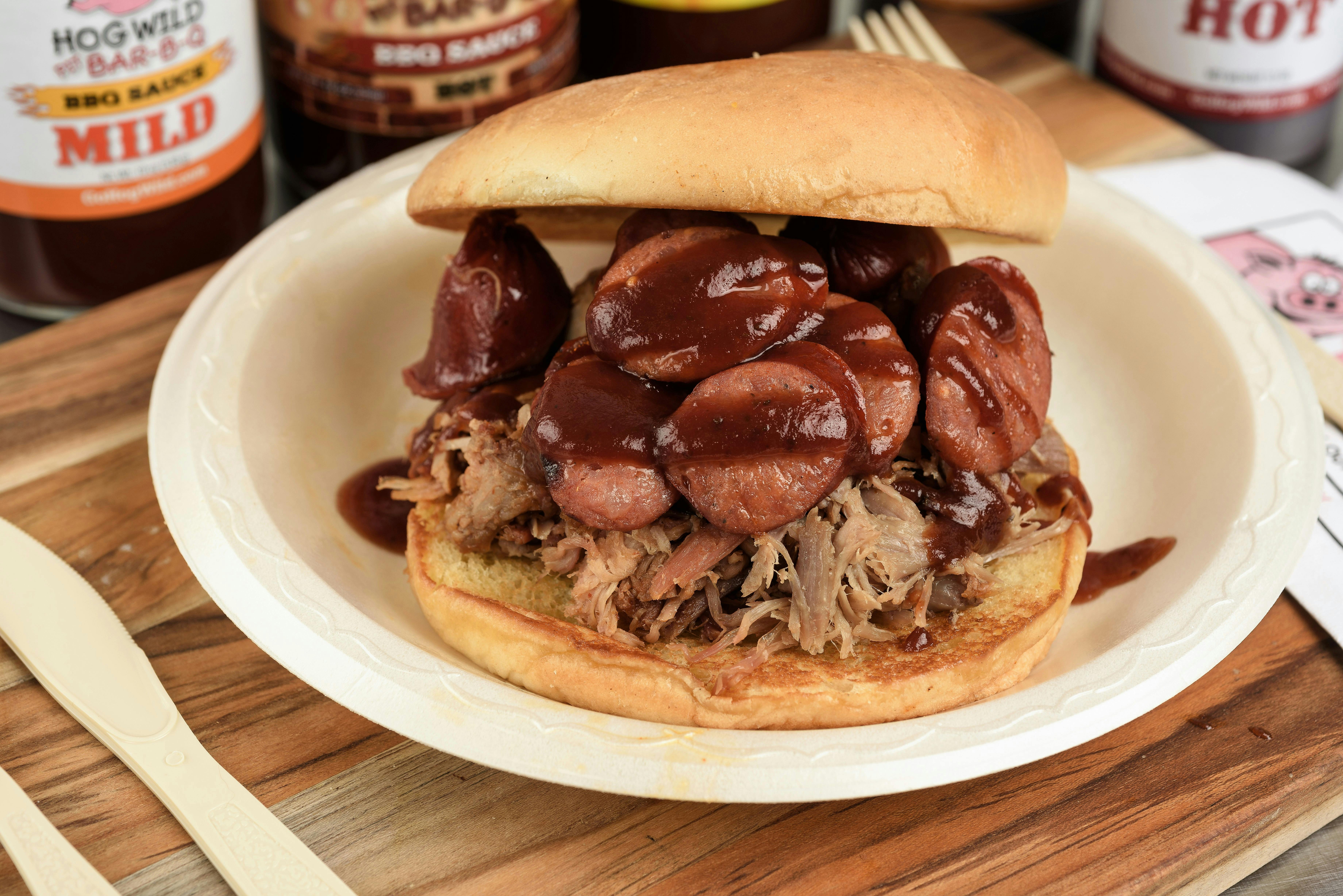 The Wild Hog Sandwich from Hog Wild Pit BBQ & Catering in Lawrence, KS