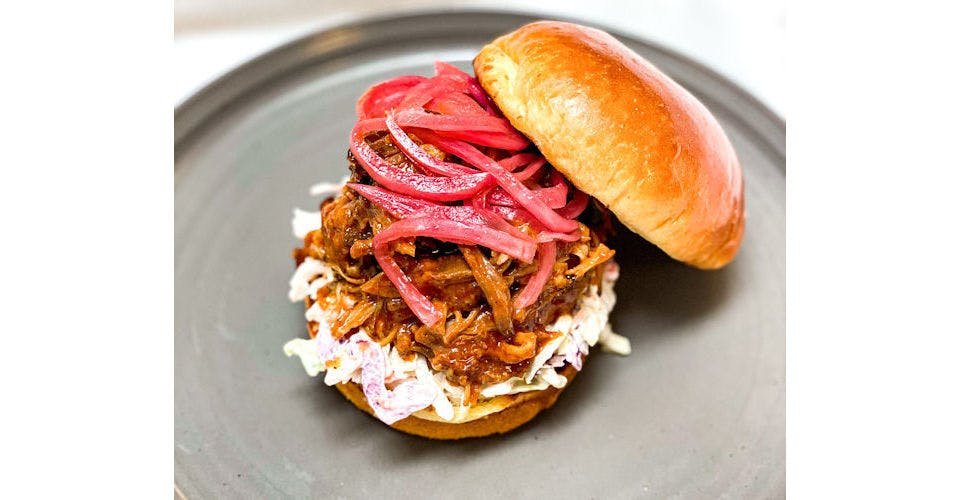 Carolina-Style Pulled Pork Sandwich from Smokeheads by Rick Tramonto - Milton Ave in Janesville, WI