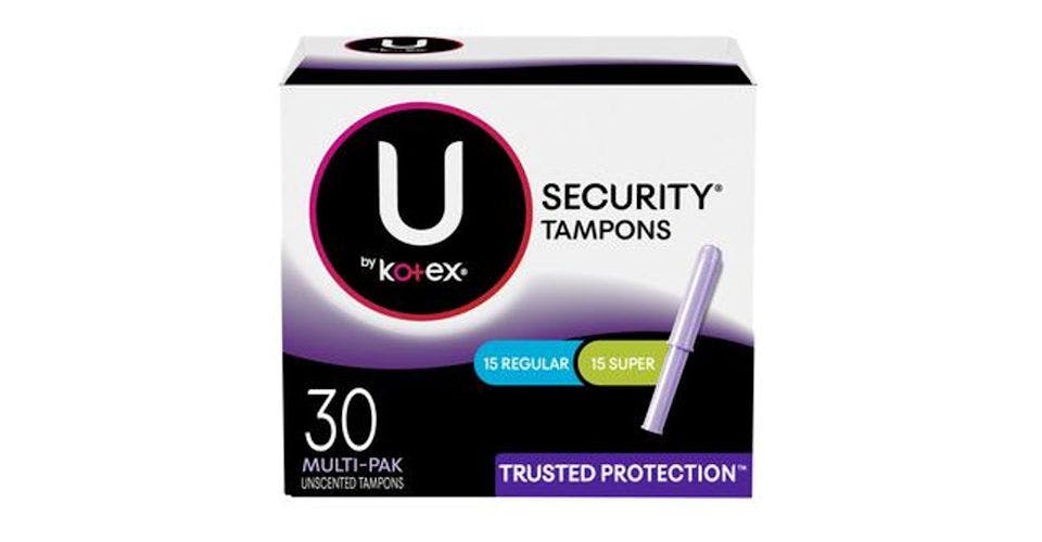 U by Kotex Security Tampons Multipack Regular/Super Absorbency Unscented (30 ct) from CVS - Central Bridge St in Wausau, WI