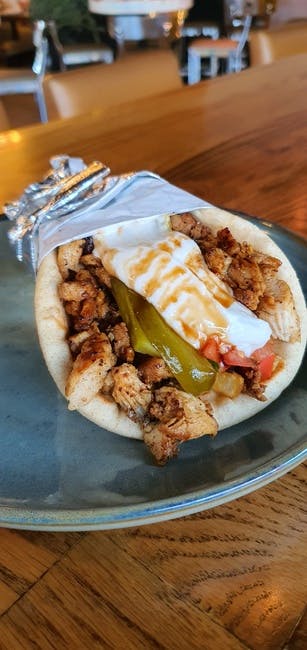 Chicken Shawarma sandwich from Mezze #1 in Conroe, TX