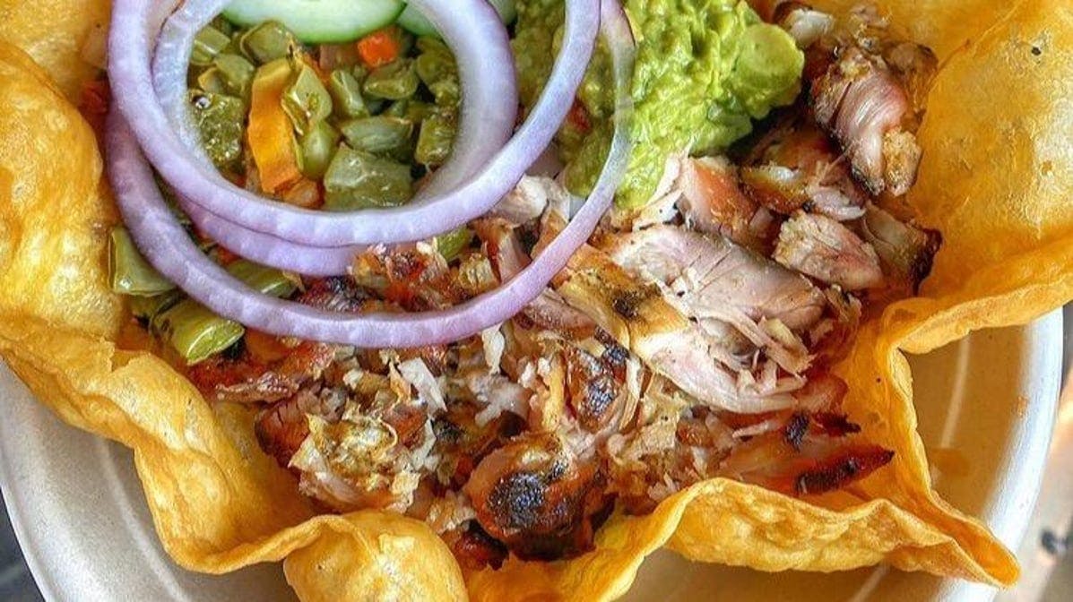 Tostada Salad from Tacos La Calle - Beach Blvd in Buena Park, CA