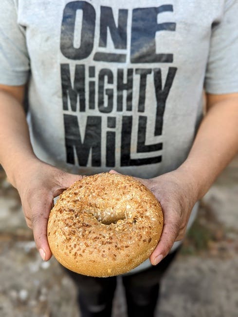 ONION BAGEL from One Mighty Mill Cafe - Exchange St in Lynn, MA