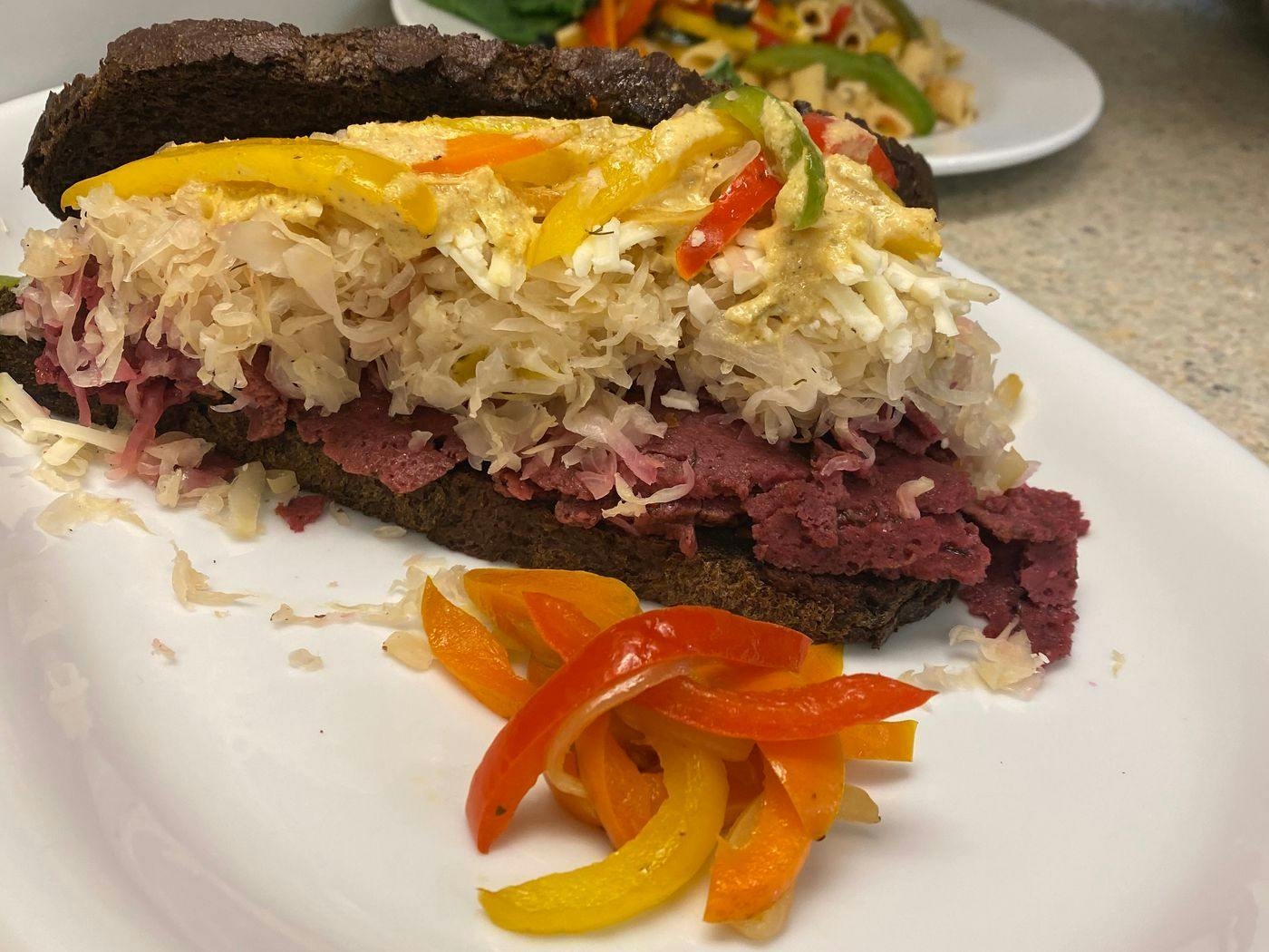 Vegan Reuben Sandwich from Justveggiez in Madison, WI