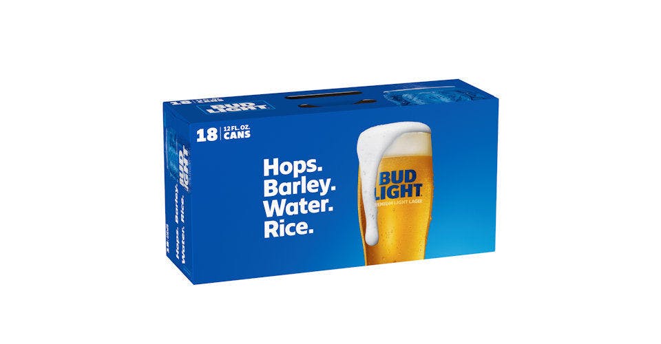 Bud Light: 18 Pack, 12 oz. Cans from Five Corners Liquor & Wine in Cedar Falls, IA