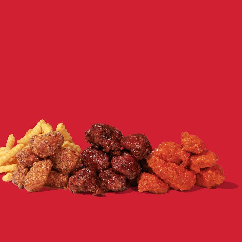 Flight of Saucy Bites with Fries from Dave's Hot Chicken - Falls Pkwy in Menomonee Falls, WI