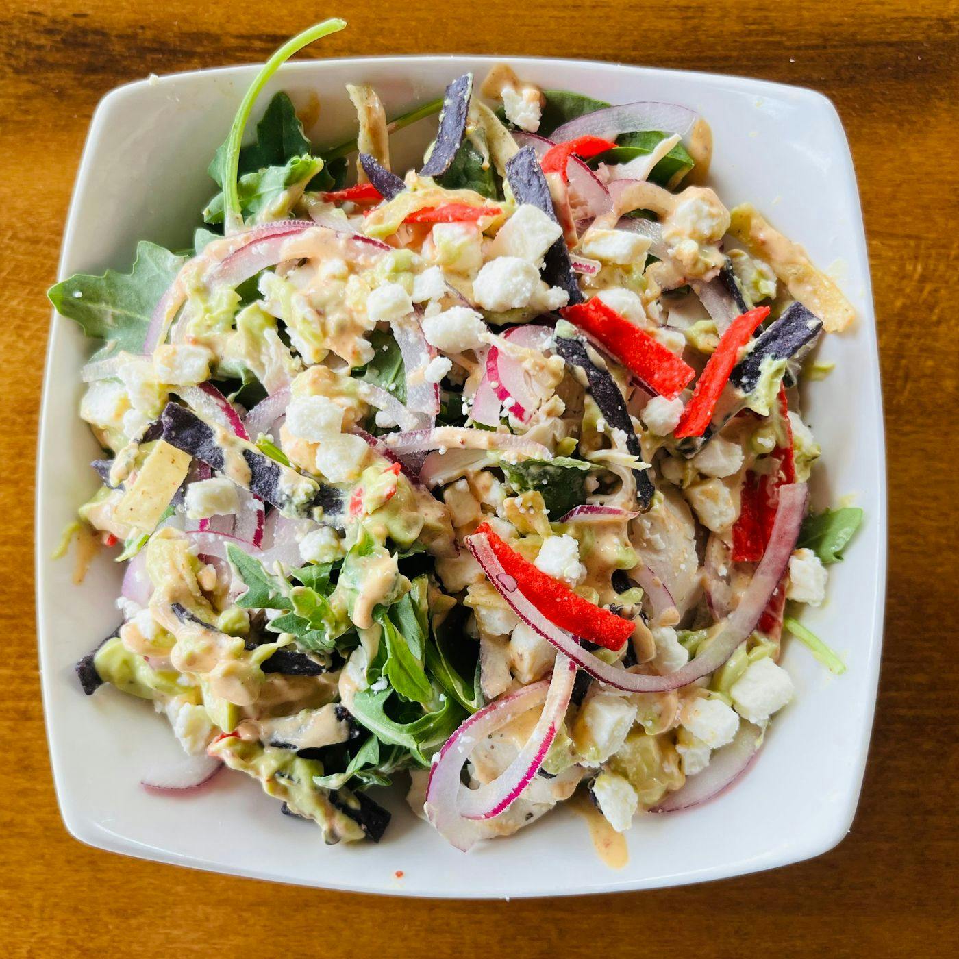 Chicken Tostada Salad from Arrosto Delicatessen in Sheboygan, WI