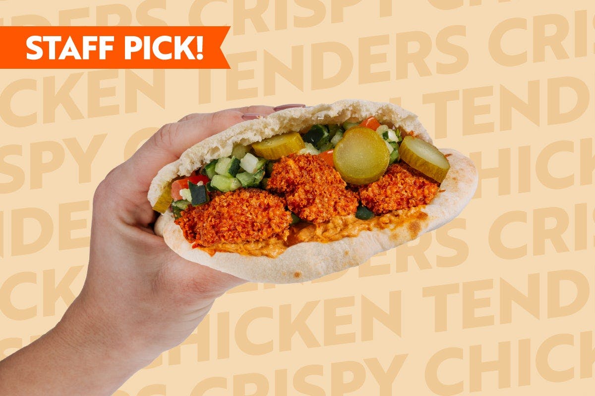NEW! Crispy Chicken Tenders Pita from Naf Naf Grill Madison - State Street in Madison, WI