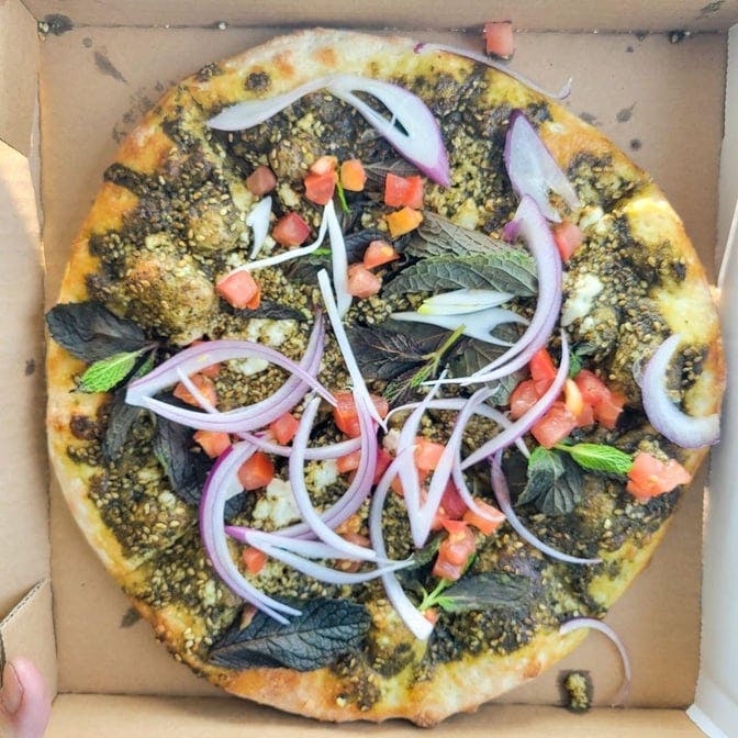 #72 Zaatar The Traditional Way Pizza from Papa Joe's Sports Bar in Moreno Valley, CA