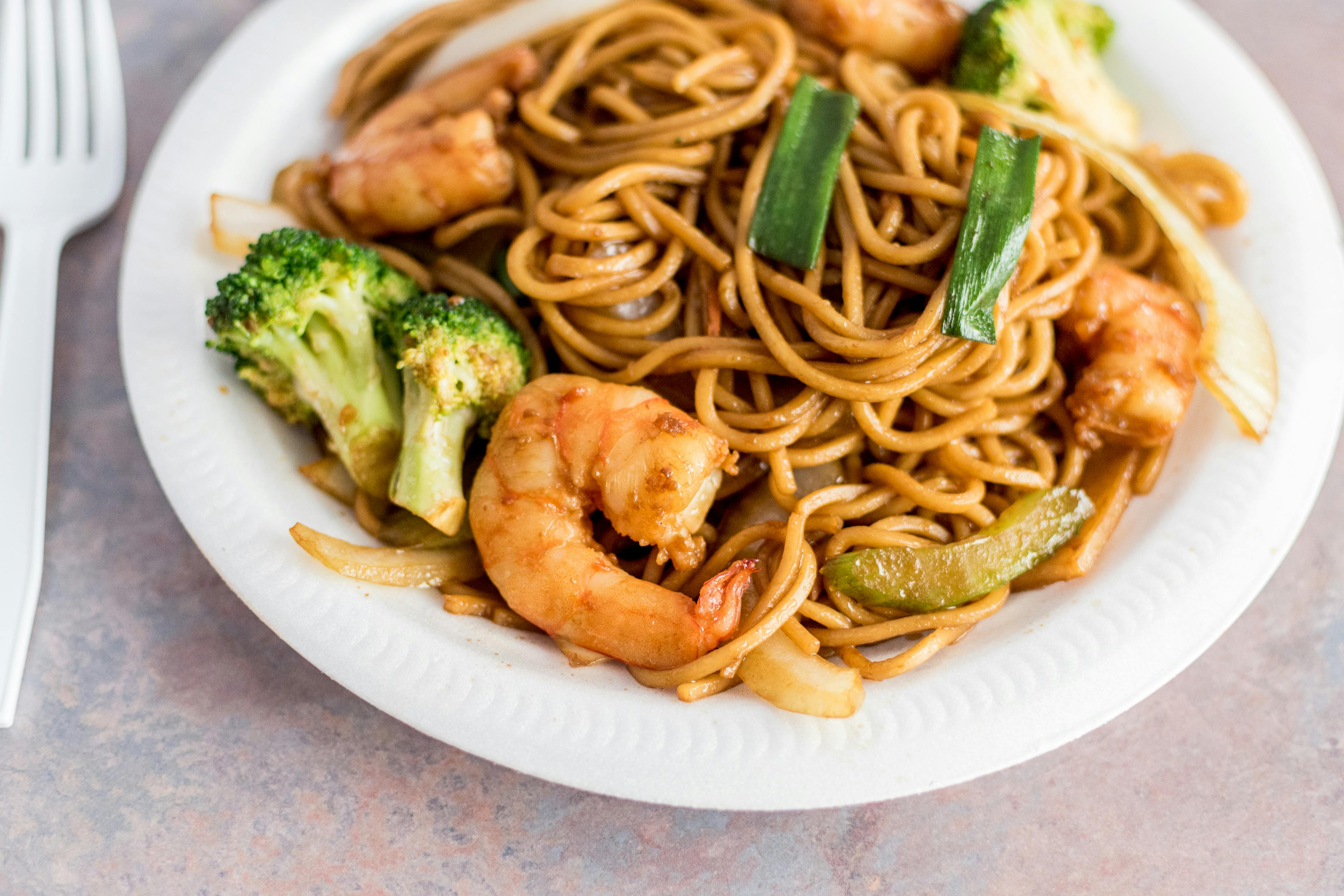 Shrimp Lo Mein from Happy Wok - 429 Commerce Dr, West Side, Madison in Madison, WI