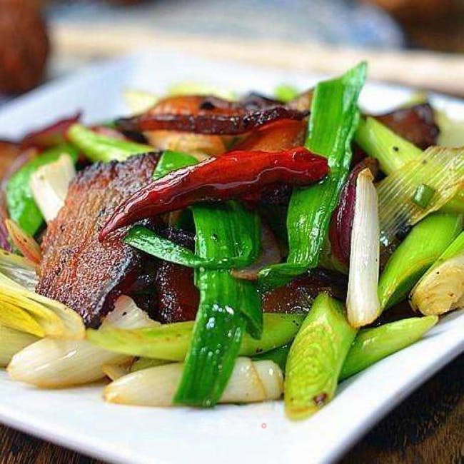 ???? Stir Fried Bacon with Leeks from DJ Kitchen in Philadelphia, PA