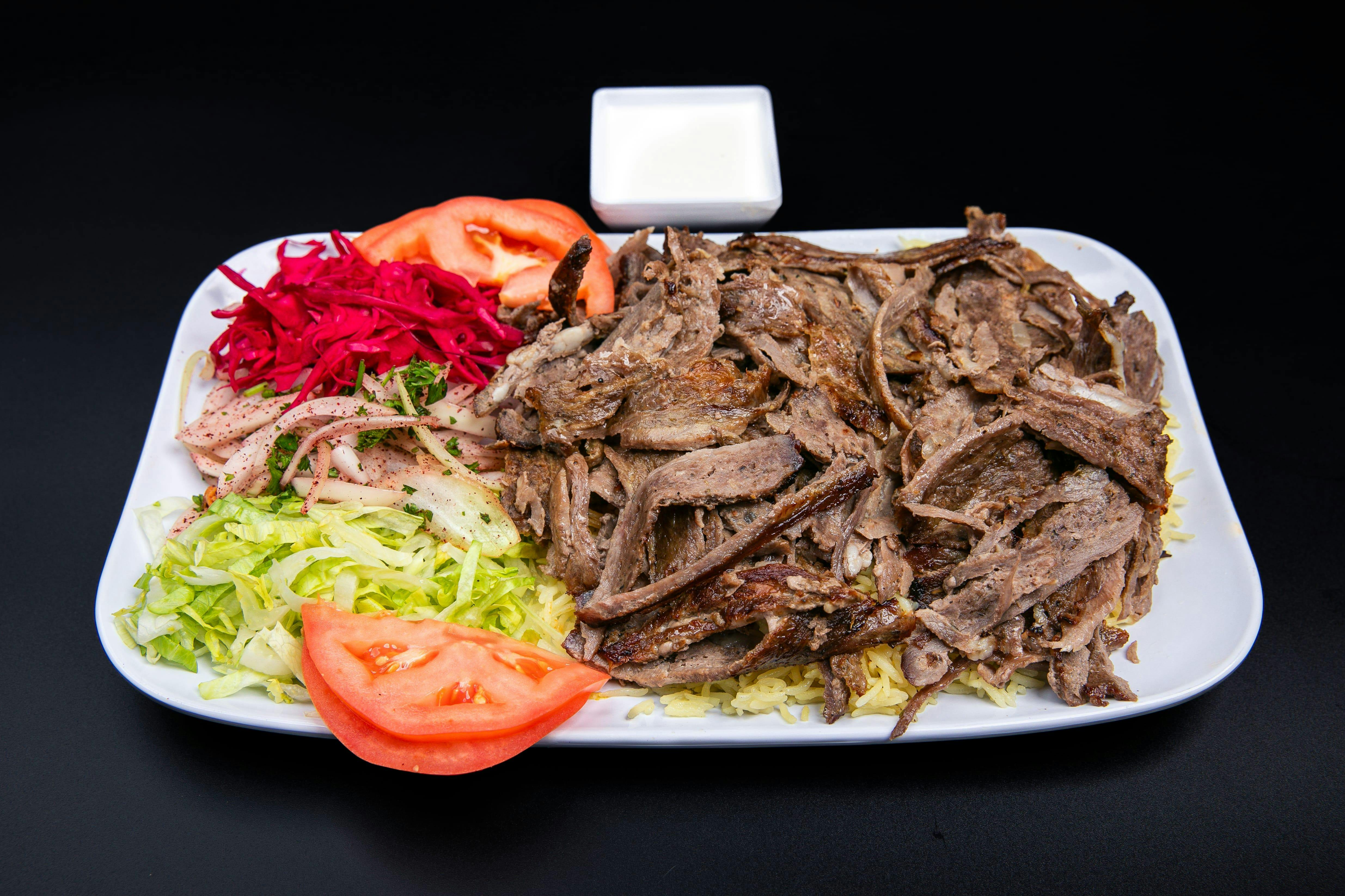 Beef Over Rice Platter from Legends Pizza - Wolf Rd in Colonie, NY