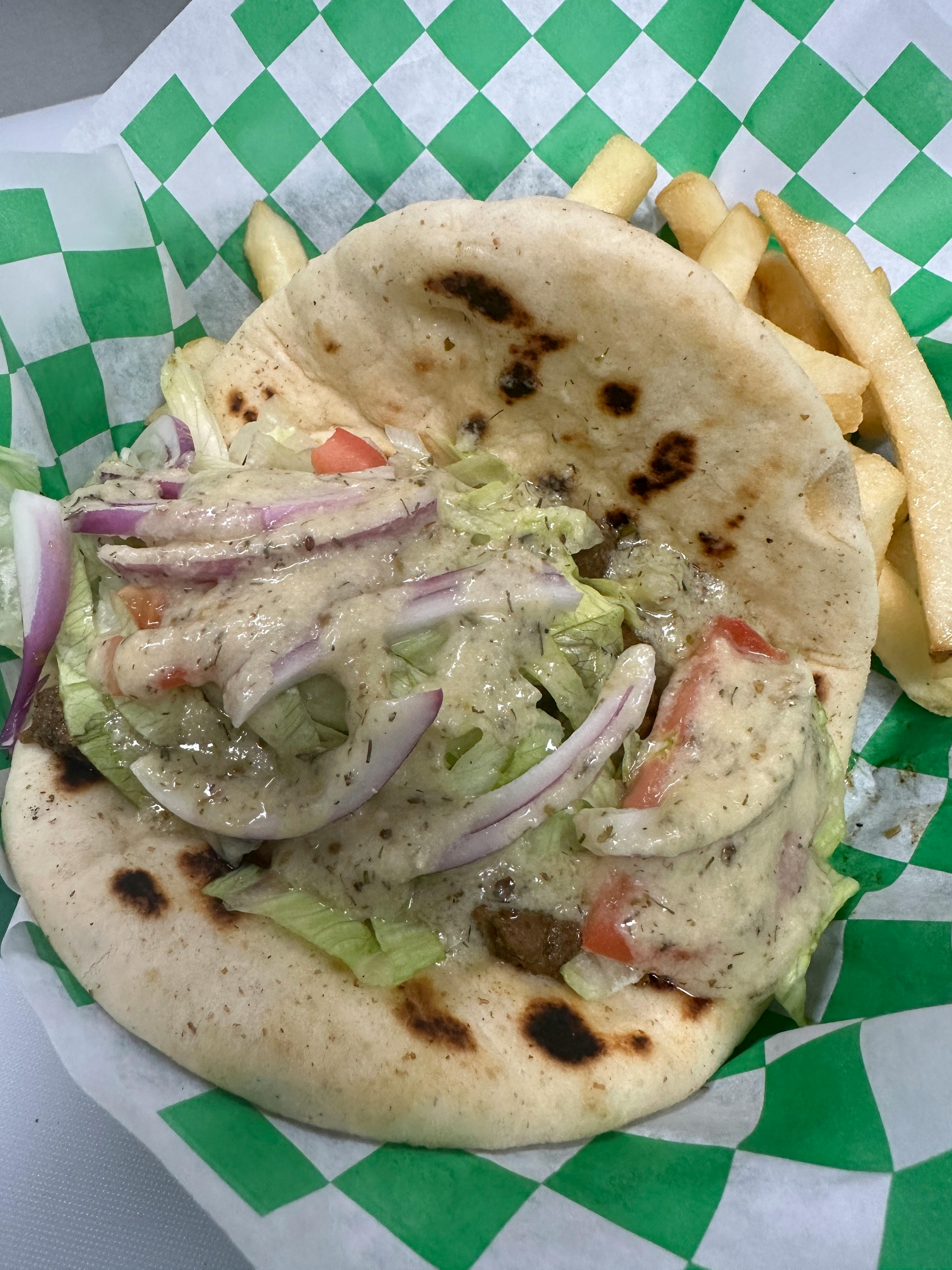 Vegan Gyro Sandwich from Justveggiez in Madison, WI