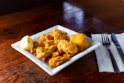 Fish Pakoras from India Palace in Lawrence, KS