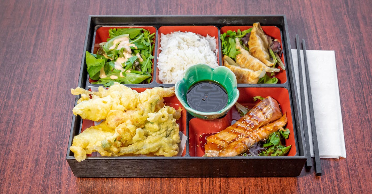 Lunch Bento Box with 3 Items from Sakura Sushi in San Rafael, CA