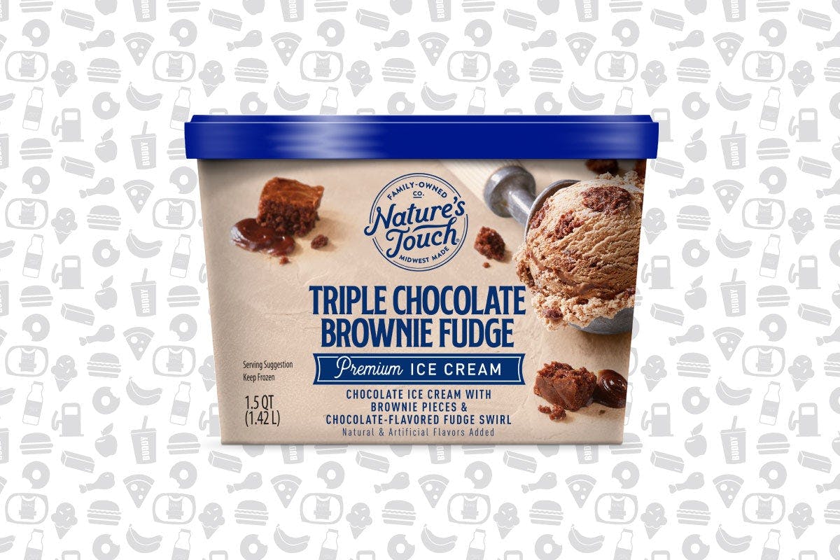 Nature's Touch Ice Cream Triple Brownie Fudge, 48OZ from Kwik Star - 9th St in Waterloo, IA