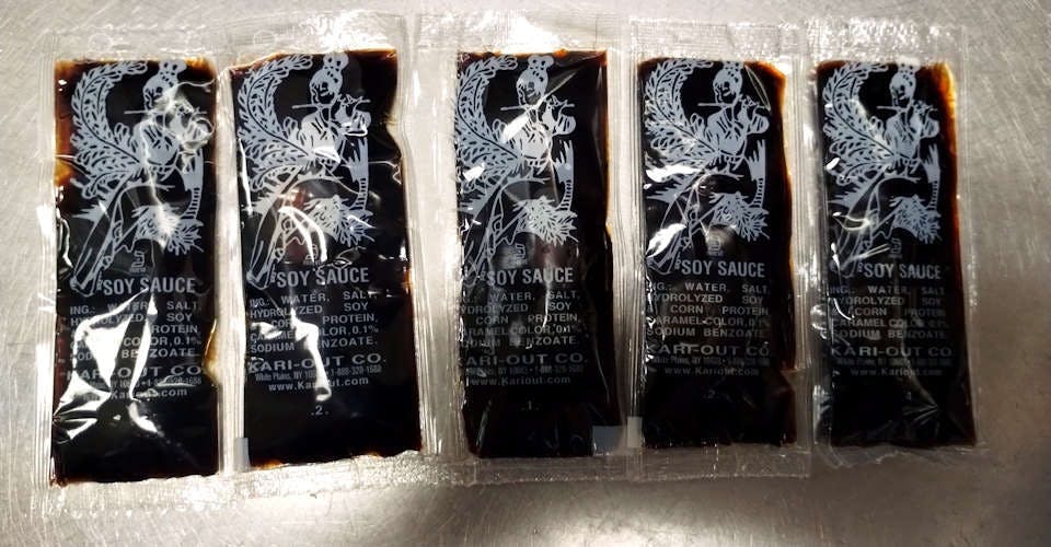 SS2. 5 Packets of Soy Sauce from Pan-Asian Chinese Restaurant in Madison, WI