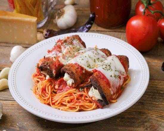 Eggplant Parmigiana With Spaghetti Catering from Ameci Pizza & Pasta - Lake Forest in Lake Forest, CA