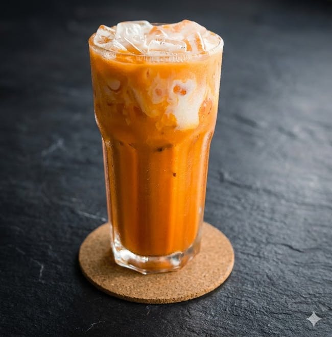 Thai Iced Tea with Coconut milk from Sa-Bai Thong Thai Cuisine - University Ave in Madison, WI