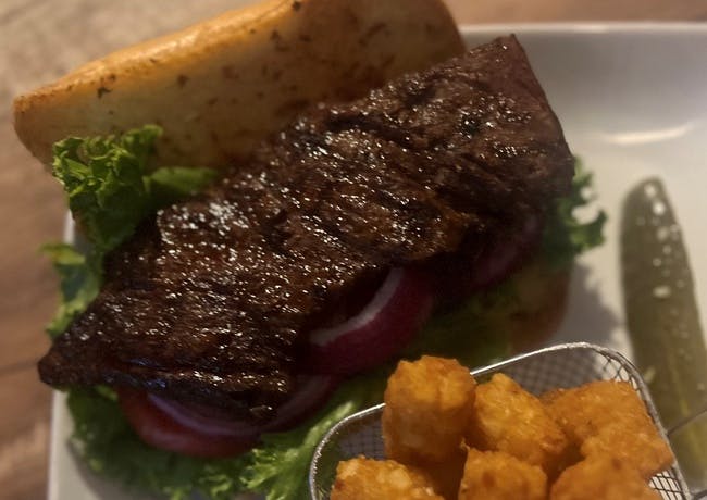SKIRT STEAK SANDWICH from Cattleman's Burger and Brew in Algonquin, IL