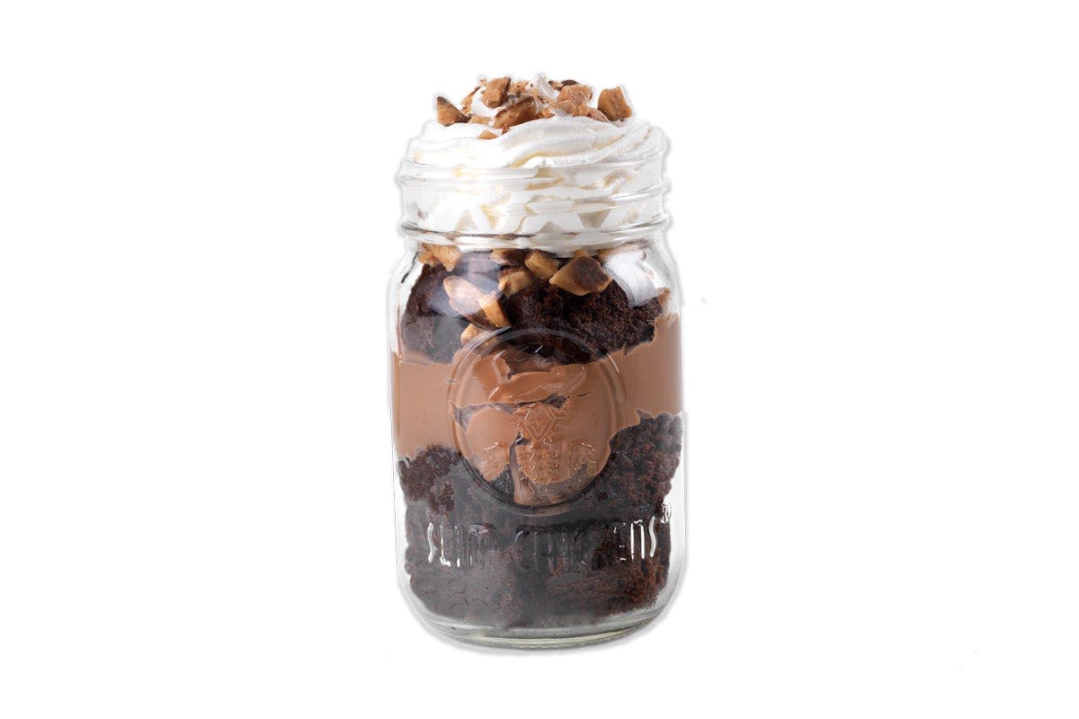 Chocolate Brownie Pudding Jar Dessert from Slim Chickens Brink Demo Vendor in Little Rock, AR