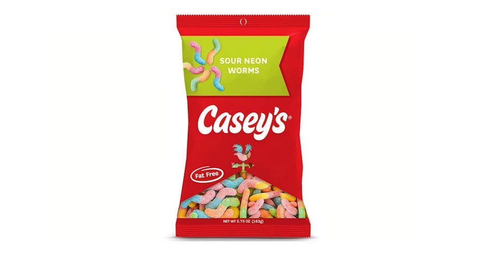 Casey's Sour Neon Gummi Worms (5.75 oz) from Casey's General Store: Asbury Rd in Dubuque, IA