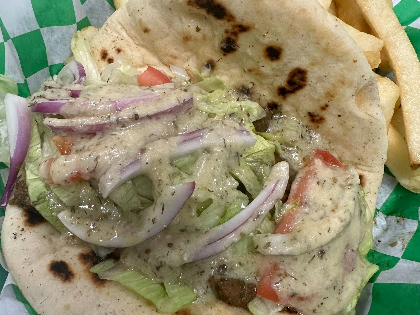 Vegan Gyro Sandwich from Justveggiez in Madison, WI