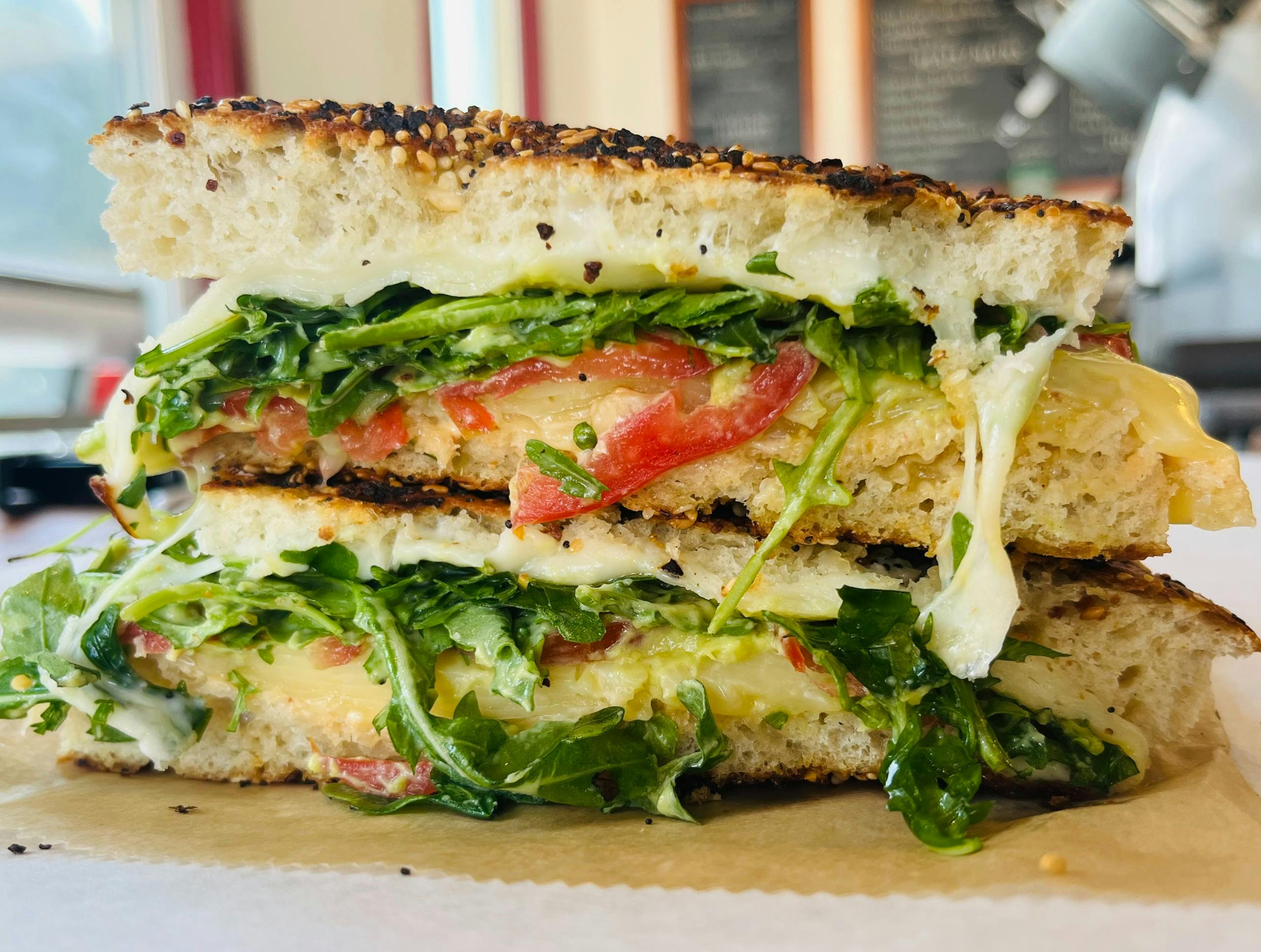 Grilled Cheese Special Panini- Everything from Arrosto Delicatessen in Sheboygan, WI