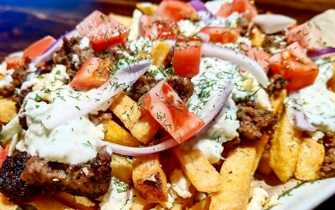 Gyro Fries from Justveggiez in Madison, WI