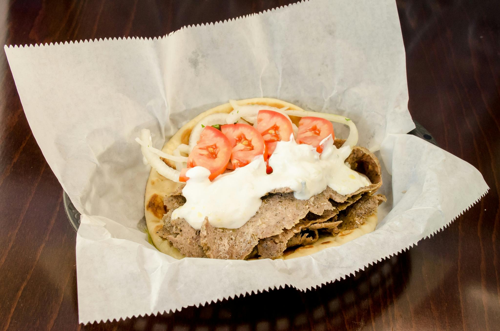 Lamb and Beef Gyros Sandwich from Freska Mediterranean Grill in Middleton, WI