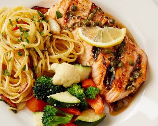 Salmon Piccata from Cantalini's Salerno Beach Restaurant - Playa del Rey in Los Angeles, CA