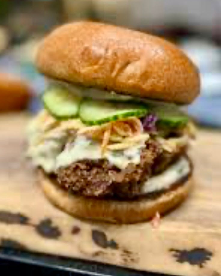 GLUTEN FREE Jammin' Jerk Chicken Sandwich from Justveggiez in Madison, WI